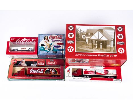 A collection of various makes of TEXACO and Coca-Cola vehicles etc. Texaco. Old Timer Collection – 3x Service Station 1940. P