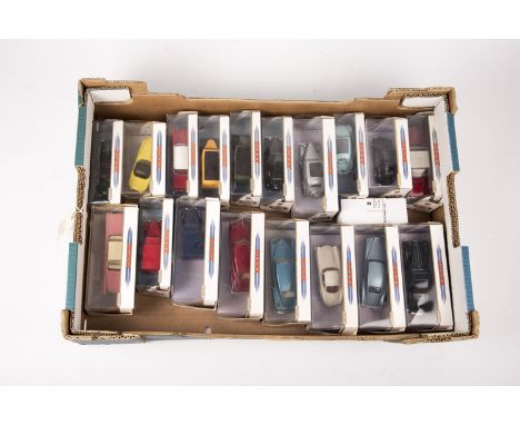 19 Matchbox Dinky vehicles. Examples include; 2x Cadillac Coupe Deville, 2x E type Jaguar, 2x Commer Van, 2x Ford Van, Ford V