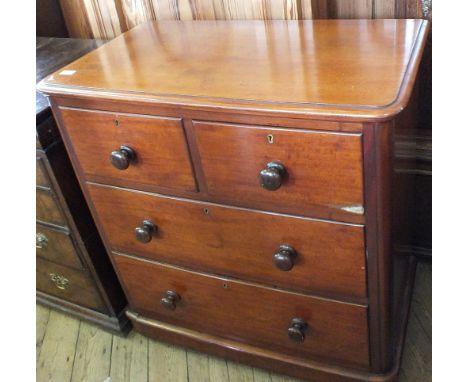 A Victorian Mahogany chest of two short and three long drawers