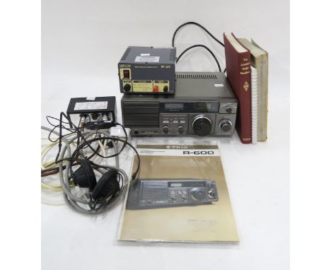 Ham radio equipment: a Trio R-600 Communications Receiver , with original instruction manual, together with a Watson W-3A Reg