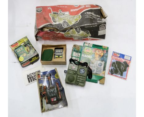 Various boxed vintage Action Man and associated products, to include a Field Radio Pack, Turbo-copter, Amphibious Jeep and ot