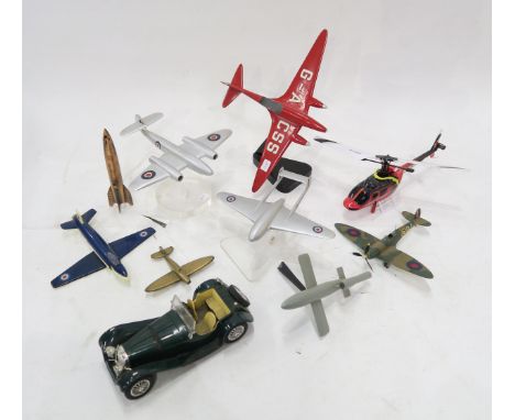 A collection of model aircraft and a Burago 1:18-scale Jaguar SS 100 Condition Report:Available upon request