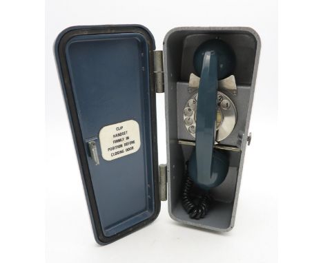 A vintage emergency public telephone in weatherproof metal case Condition Report:Available upon request