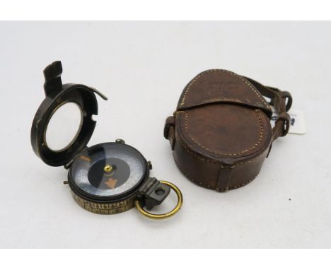 A WW1 1918-dated military compass by S. Mordan &amp; Co., serial no. 97154, in leather case Condition Report:Available upon r