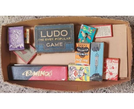 CARTON OF VINTAGE PLAYING CARDS &amp; OTHER PUZZLES 