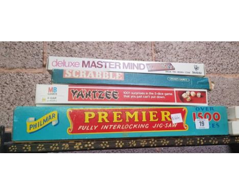 QTY OF BOXED MOD INCL: JIGSAW, SCRABBLE, CRIBBAGE &amp; CANASTA 