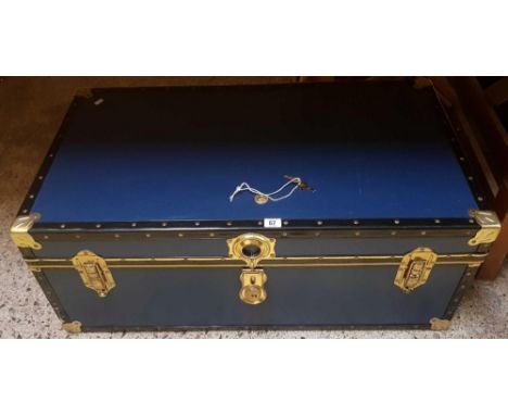 MODERN BLUE/ BLACK TRAVEL TRUNK