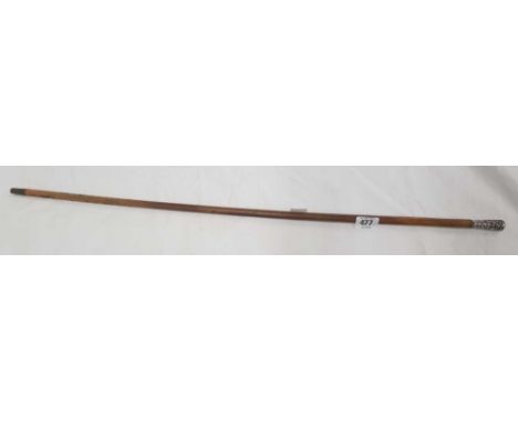 WOOD SWAGGER STICK WITH CHINESE EMBOSSED SILVER TOP