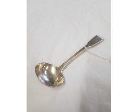 A GEORGE III SILVER SAUCE LADLE WITH CREST - LONDON 1811
