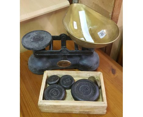 PAIR OF SALTER SCALES &amp; WEIGHTS