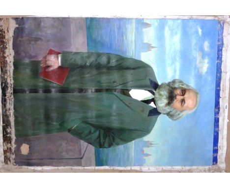 Russian School (late 19th century), Portrait of Karl Marx, oil on canvas, unframed and unstretched, 138cm x 99cm.