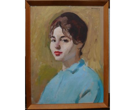 Philip Naviasky (1894-1983), Portrait of a young woman, oil on board, signed, 50cm x 37cm. DDS