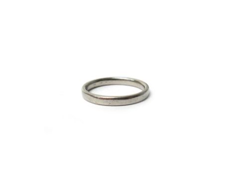 A platinum plain wedding ring, ring size M, weight 3.8 gms.