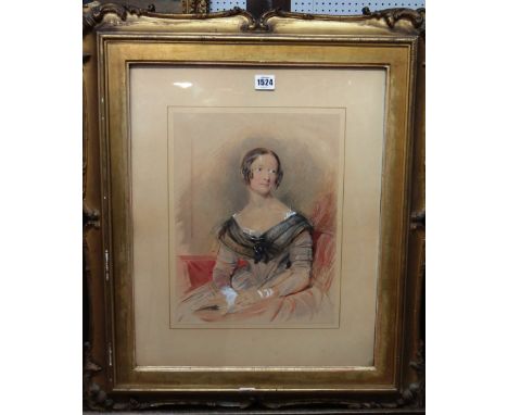 George Richmond (1809-1896), Portrait of a lady, watercolour, 35cm x 26.5cm.