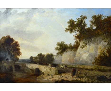 Edward Charles Williams (1807-1881), Stone Quarry in the Forest of Dean, oil on canvas, indistinctly signed with initials, 59