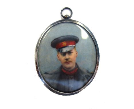 A late 19th/early 20th century English School portrait miniature on ivory of a military officer, possibly a staff officer, th