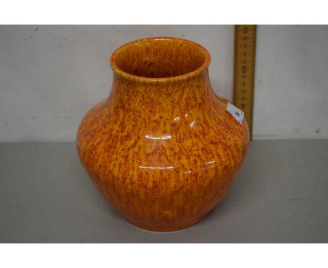 A Pilkington Royal Lancastrian vase with a mottled orange glaze, the base stamped ETR