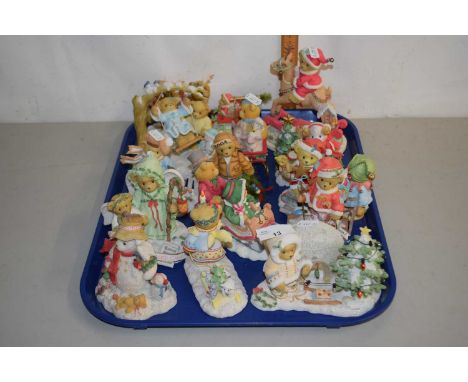 Tray containing a quantity of Cherished Teddies by Priscilla Hillman including Beverley and Lila, limited edition etc