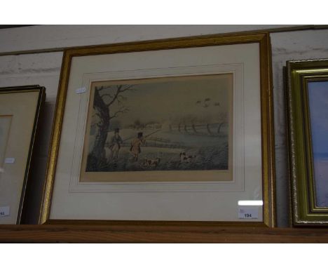 A set of four gilt framed hunting and shooting prints