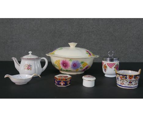 A collection of ceramics and porcelain, including two pieces of Royal Crown Derby and Royal Worcester sugar bowl.  H.15 W.25c