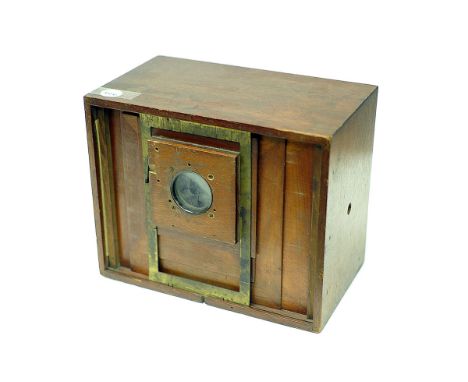 An Un-Marked Multi-Shot Mahogany Camera, with free moving multi-directional adjustable lens panel, AF