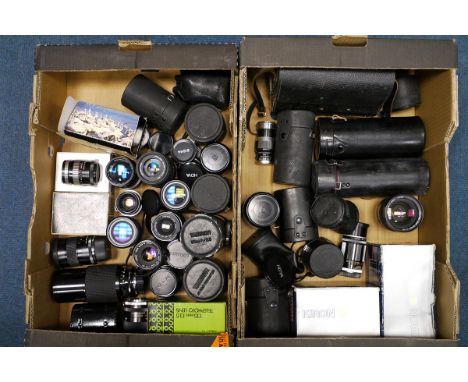 Various Lenses: quantity of various lenses for mostly 35mm including Leitz Elmar f/4 90mm and more (a lot)