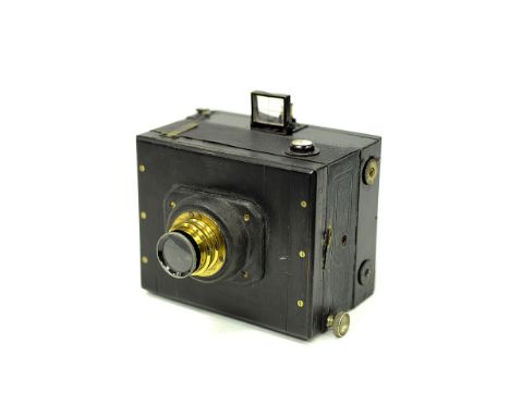 An Un-Marked French Box Camera, with Simplex Aplanat No.1 brass lens, body marked to top Breveye No. 202, AF