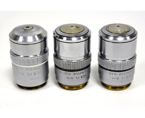 Three Leitz APO Microscope Lenses, some damages