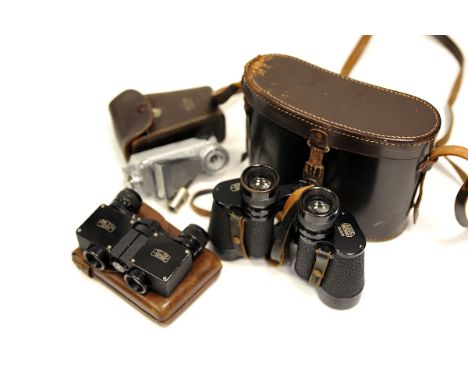 Leitz Binuxit Binoculars, 8x30 in makers case with other items (a lot)