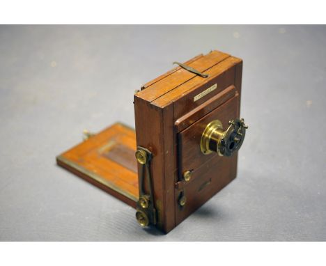 A Lancaster Tailboard Camera, half plate format with Lancaster lens and shutter