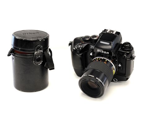 A Nikon F4 SLR Camera, with Micro-Nikkor f/4 105mm lens