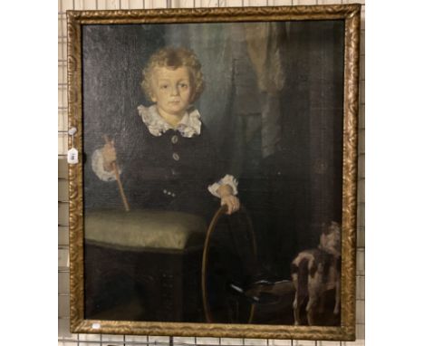 OIL ON CANVAS - PORTRAIT OF A YOUNG BOY - 92 X 79 CMS TO FRAME