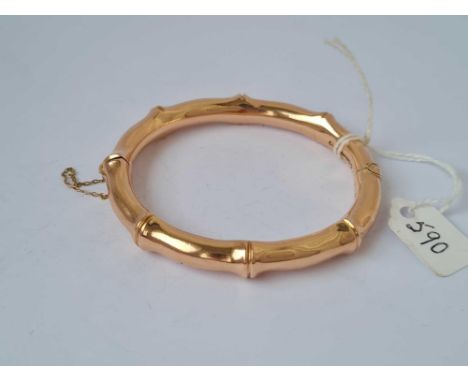 A SIMULATED BAMBOO STYLE BANGLE 9CT   19.9 GMS