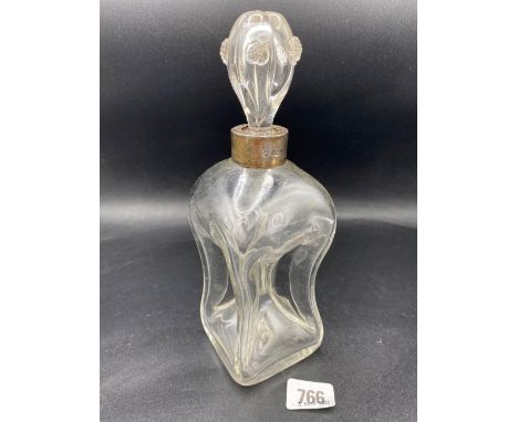A dimple shaped decanter with glass body and stopper, Sheffield 1900 