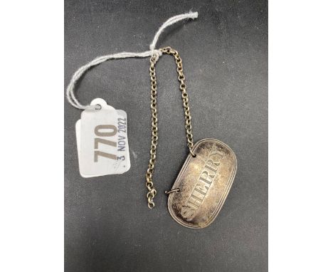 A Georgian Sherry ticket with rounded ends, London 1808 by TP, ER