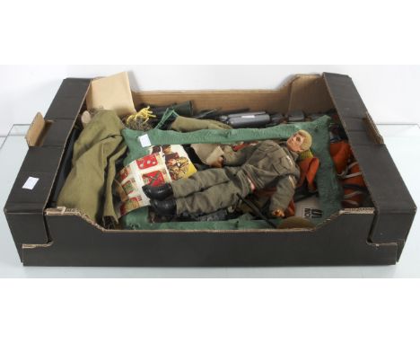 A large collection of vintage Action Man accessories and vehicles