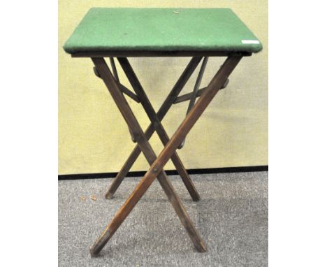 A card table in folding stand 69cmH x 46cmW x 46cmD