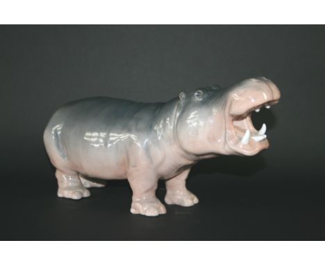 ROYAL COPENHAGEN - PIGMY HIPPOPOTAMUS Model Number 309, first made around 1902 and designed by Ingeborg Nielson. Marked, Roya