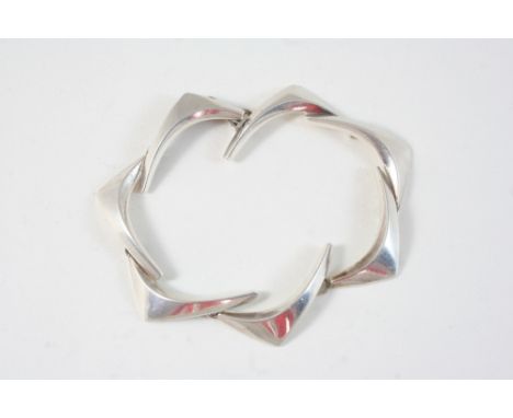 A DANISH SILVER BRACELET of geometric design, 18cm. long, 25 grams, with maker's mark A.M.