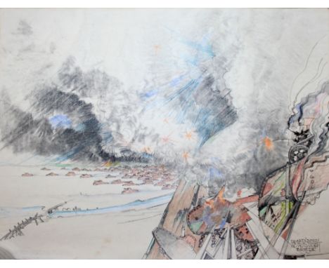 •JOHAN BRIEDE (1885-1980) THE ARDENNES RETREAT; THREE VIEWING TOWERS AT HILVERSUM DESTROYED BY TYPHOONS Two, both signed, bot