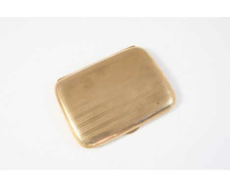 A 9CT. GOLD CIGARETTE CASE BY ASPREY of rectangular shape, with engine turned decoration to both cases, hallmarked for Cheste