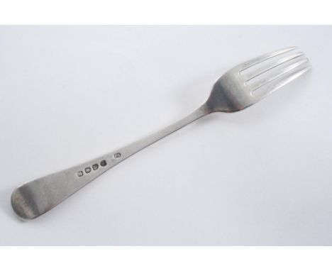 A GEORGE III OLD ENGLISH PATTERN DESSERT FORK initialled, London 1815;  1.2 oz