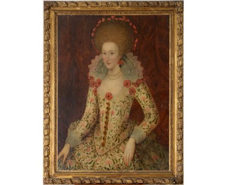 CIRCLE OF WILLIAM LARKIN (c.1580-1619) PORTRAIT OF A LADY, TRADITIONALLY IDENTIFIED AS LADY ARABELLA STUART (1575-1615) Seate