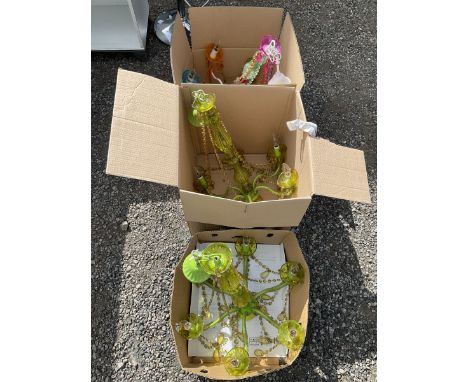 Three lime chandelier centre light fittings - THIS LOT IS TO BE COLLECTED BY APPOINTMENT FROM DUGGLEBY STORAGE, GREAT HILL, E