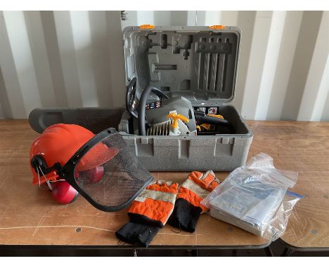 Ryobi petrol chainsaw with helmet, face shield and gloves - THIS LOT IS TO BE COLLECTED BY APPOINTMENT FROM DUGGLEBY STORAGE,