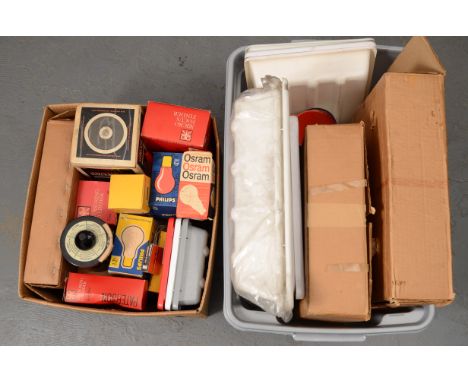 A Quantity of Darkroom Equipment, including a collection of assorted plastic trays from 22 x 16cm to 34 x 43cm approx, a Phot