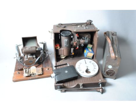 A Victor Model 22 16mm Cine Projector, with a Dallmeyer lens and resistance, a Magazine Cine-Kodak 16mm cine camera and case,