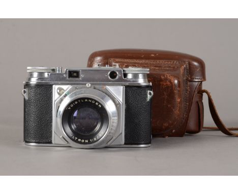 A Voigtländer Prominent Rangefinder Camera, serial no B46827, with a Voigtländer Ultron 50mm f/2 lens and Synchro-Compur shut