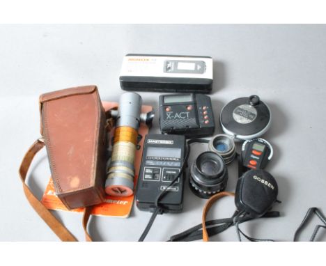 A Group of Accessories, including a Rodenstock Rodagon 150mm f/5.6 enlarging lens, a Minox T8 pocket telescope, a 1930s Schne