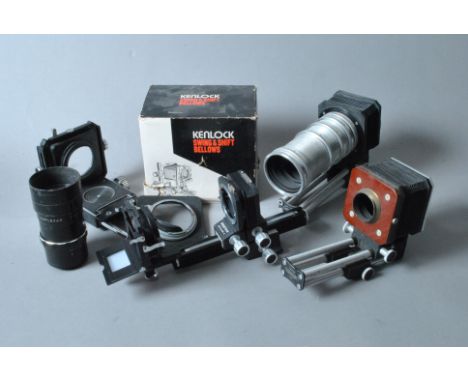 Kenlock Swing &amp; Shift Close up Bellows, together with a Pentax Auto Bellows A, Pentax Slide Copier M and other items